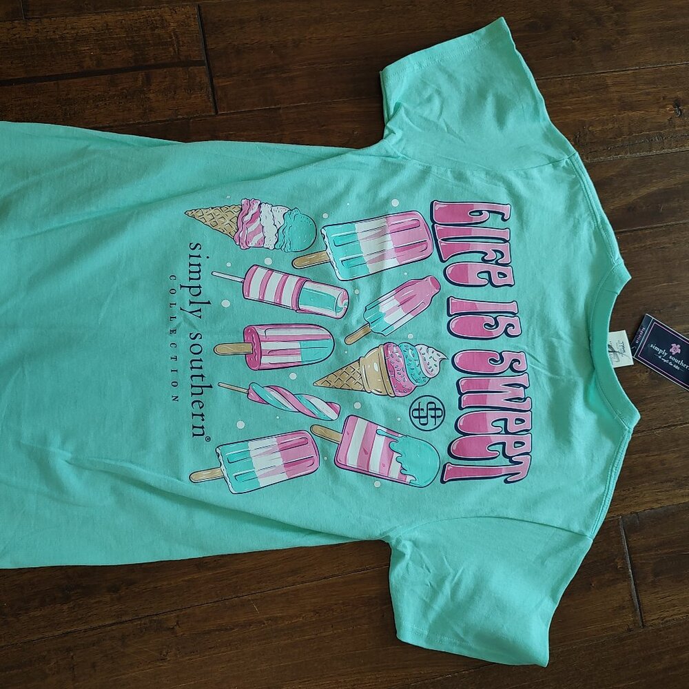 Simple southern mint green life is sweet popsicle tshirt
